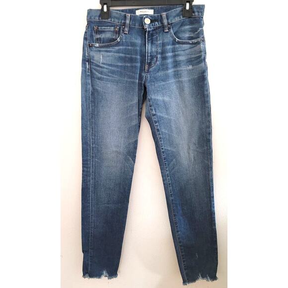 Moussy Vintage Saab Raw Hem Distressed Skinny Ankle Jeans - Picture 1 of 7